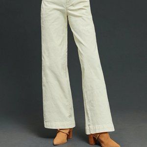 PILCRO GWEN WIDE-LEG TROUSERS, NWT. Color - Ivory